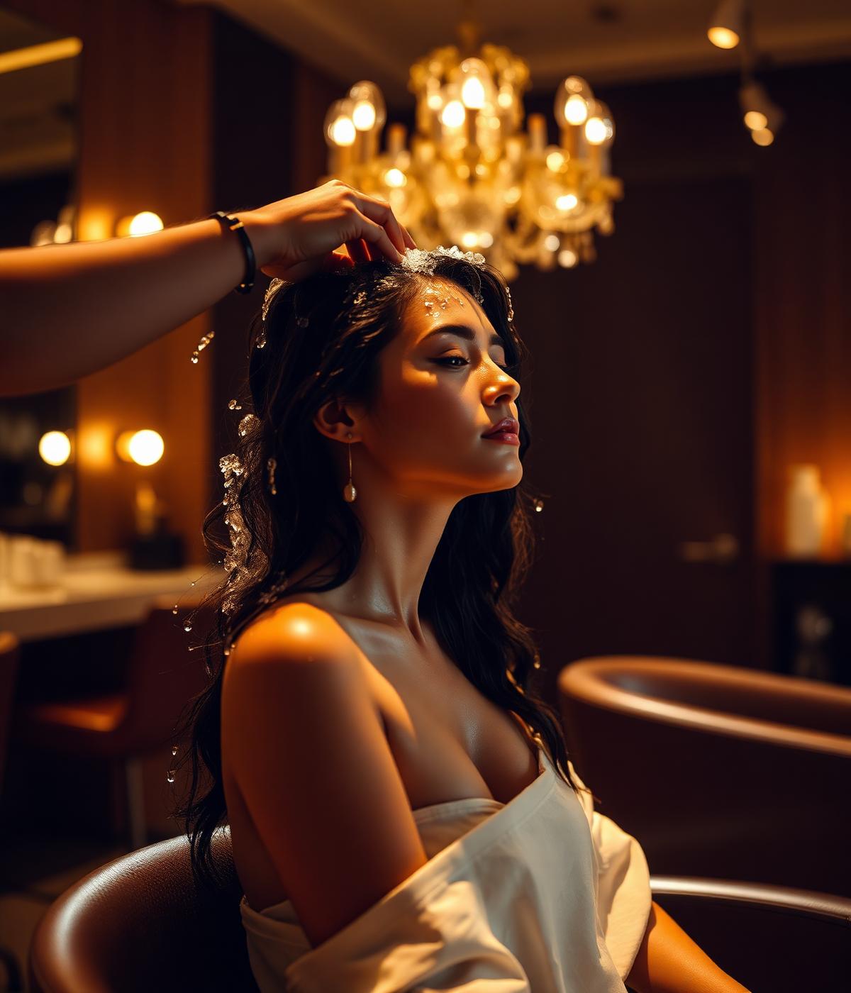 Guest receiving treatment at Alim Salon